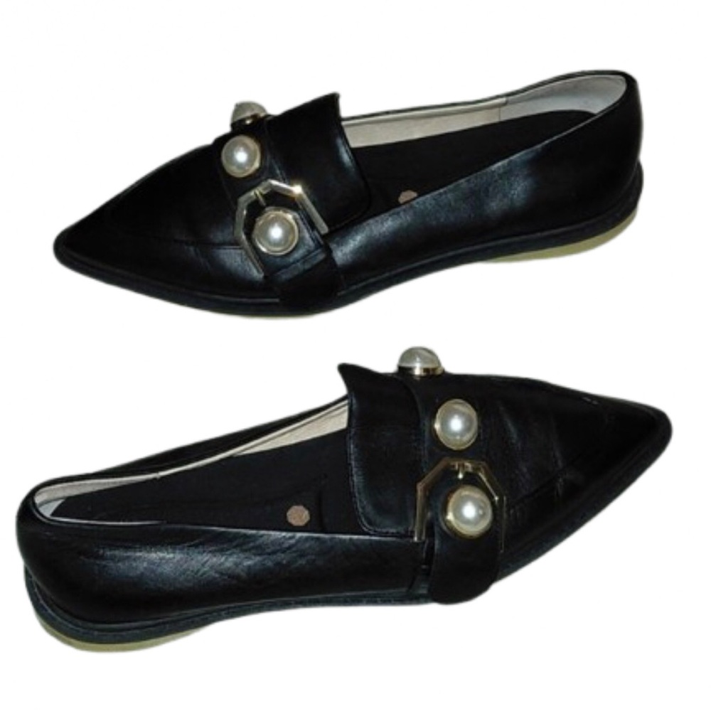 Louise Et Cie Black Pearl-Accent Women's Loafers Sz 7 1/2 runs big EUC